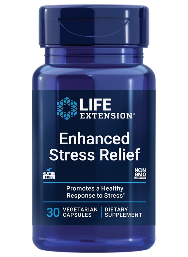 Life Extension Life Extension Enhanced Stress Relief, Lemon Balm Extract, L-theanine, decompress with This Supplement for Stress, Gluten-Free, Non-GMO, Vegetarian, 30 Capsules  - Image 1