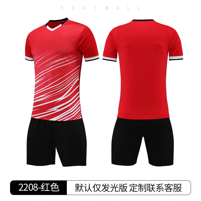 Generic Childrens Thin Game Football Suit suit Campus Male Coach Running Sports Jersey Womens Outdoor Tennis Suit T-shirt 2208-Red