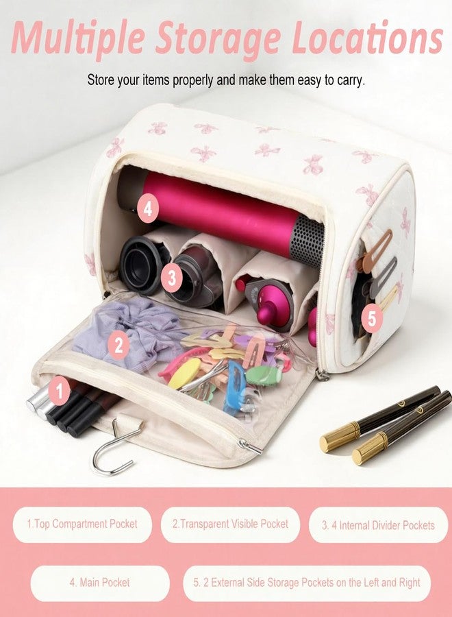 MAYCREATE® Travel Storage Bag for Dyson Air wrap Holder Hair Styler Organizer for Airwrap Attachments Portable Storage Bag with Hanging Hook, White (Bag Only) - Image 4