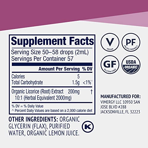 Vimergy Licorice – Promotes Digestive Function* – Benefits Respiratory Health* – USDA Certified Organic, Vegan, Gluten-Free – 115 mL (57 Servings) - Image 4