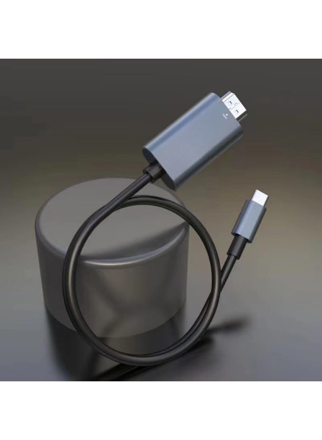 كابل USB-C إلى HDMI بطول 2 متر – محول تايب سي بدقة 4K@30Hz متوافق مع اللابتوب والهاتف والتلفزيون والبروجيكتور - Image 3