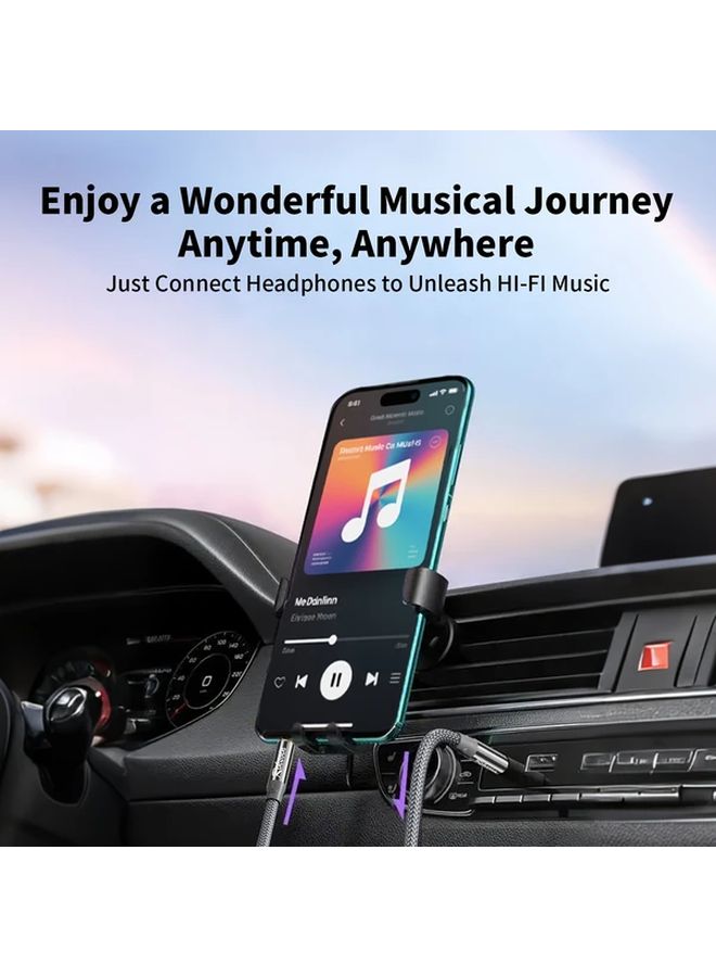 3M Nylon Braided Male to Male Audio Cable High Fidelity Stereo TRRS Auxiliary for Headphones PS4 Smartphones - Image 4