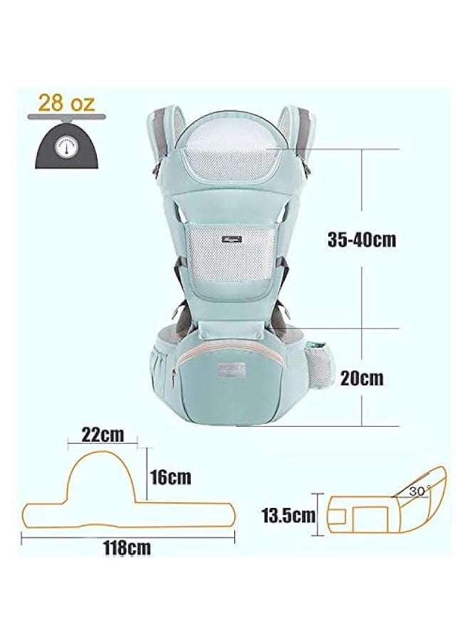 MOXO Baby Carrier with Hip Seat MultiFunctional 9 in 1 Baby Back Carrier Convenient Breathable Easytouse Baby Carrier With Storage Function Suitable For 036 Months Baby Toddler  - Image 2