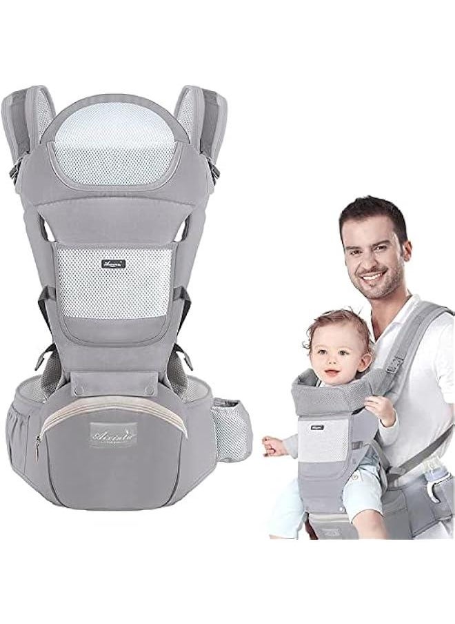 MOXO Baby Carrier with Hip Seat MultiFunctional 9 in 1 Baby Back Carrier Convenient Breathable Easytouse Baby Carrier With Storage Function Suitable For 036 Months Baby Toddler  - Image 1