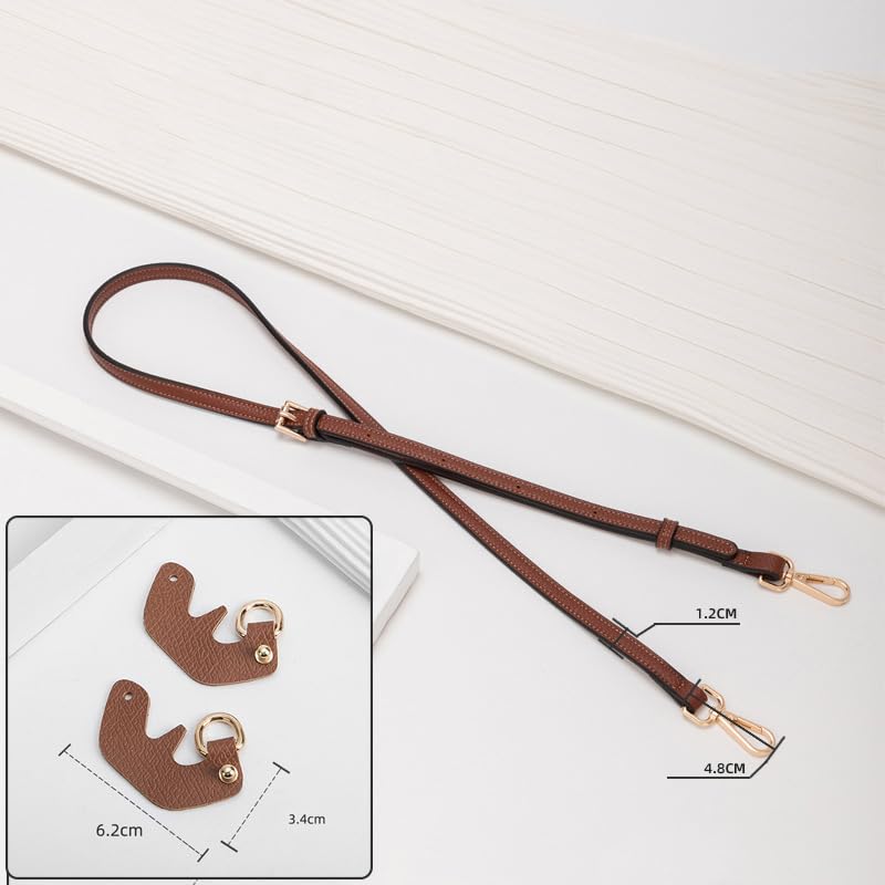 JZS Purse Straps Replacement, Leather Crossbody Handbag Shoulder Strap Adjustable for Longchamp Bag Women, No Punch Required Handbag Conversion Kit (Pink) - Image 2