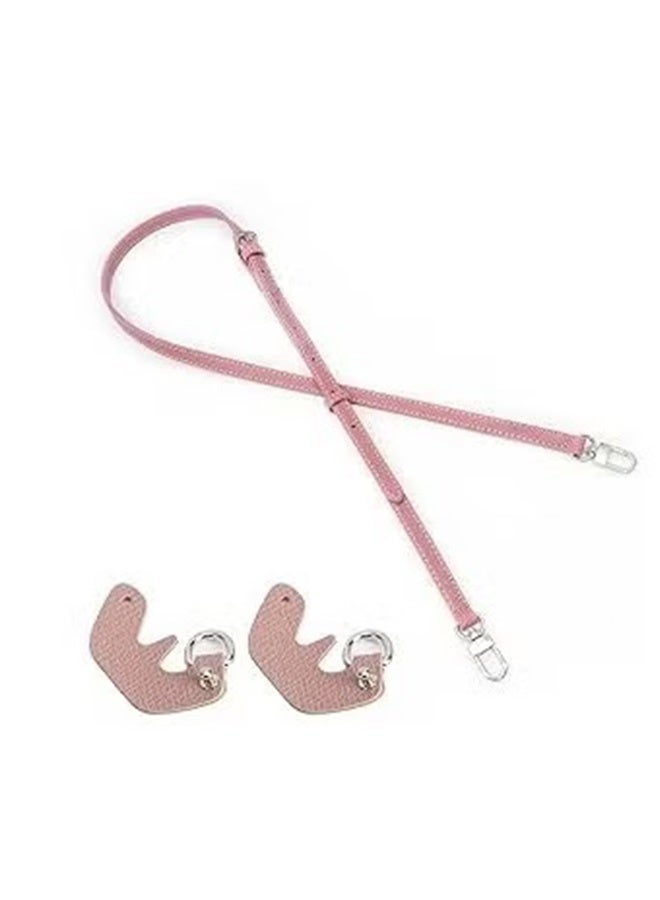 JZS Purse Straps Replacement, Leather Crossbody Handbag Shoulder Strap Adjustable for Longchamp Bag Women, No Punch Required Handbag Conversion Kit (Pink) - Image 1