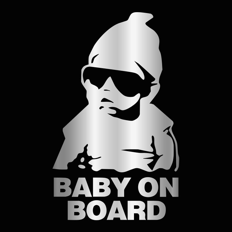 HungMieh Baby on Board Stickers Funny Carlos from The Hangover Sticker for Mailbox Windows Baby Car Gloss Chrome Silver - Image 2