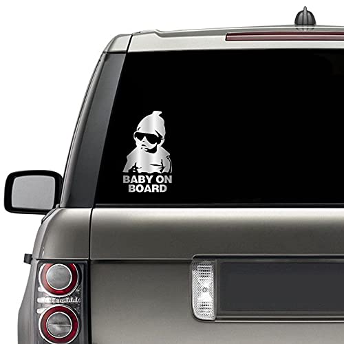 HungMieh Baby on Board Stickers Funny Carlos from The Hangover Sticker for Mailbox Windows Baby Car Gloss Chrome Silver - Image 3