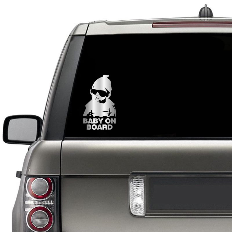 HungMieh Baby on Board Stickers Funny Carlos from The Hangover Sticker for Mailbox Windows Baby Car Gloss Chrome Silver - Image 4