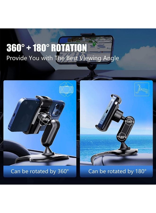 Car Phone Holder Mount 360 Degree Rotation Dashboard Cell Phone Holder for Car Clip Mount Stand Suitable for 4 to 7 Inch Smartphones - Image 4