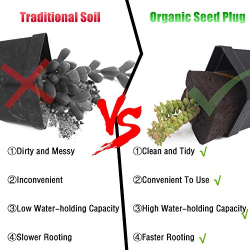 YBB 50 Pcs Seed Starter Plugs, Rapid Root Plugs Organic Plant Starters Sponges Hydroponics Supplies with 60 Pcs Labels - Image 3