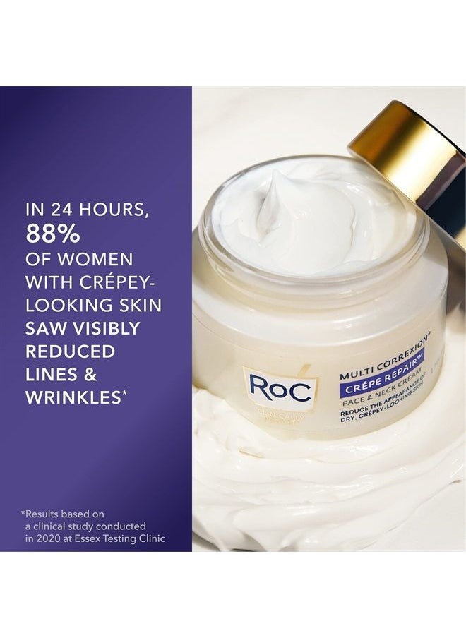 RoC - Crepe Repair Anti Aging Daily Face Moisturizer & Neck Firming Cream (1.7 oz) Retinol Wrinkle Smoothing Capsules (7 CT), Skin Care Treatment - Image 1