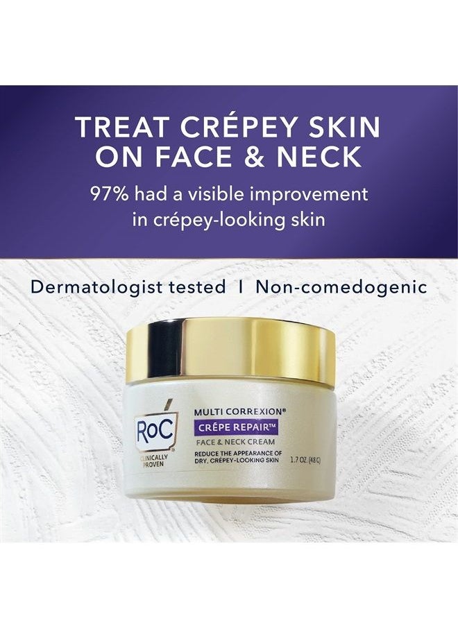 RoC - Crepe Repair Anti Aging Daily Face Moisturizer & Neck Firming Cream (1.7 oz) Retinol Wrinkle Smoothing Capsules (7 CT), Skin Care Treatment - Image 1