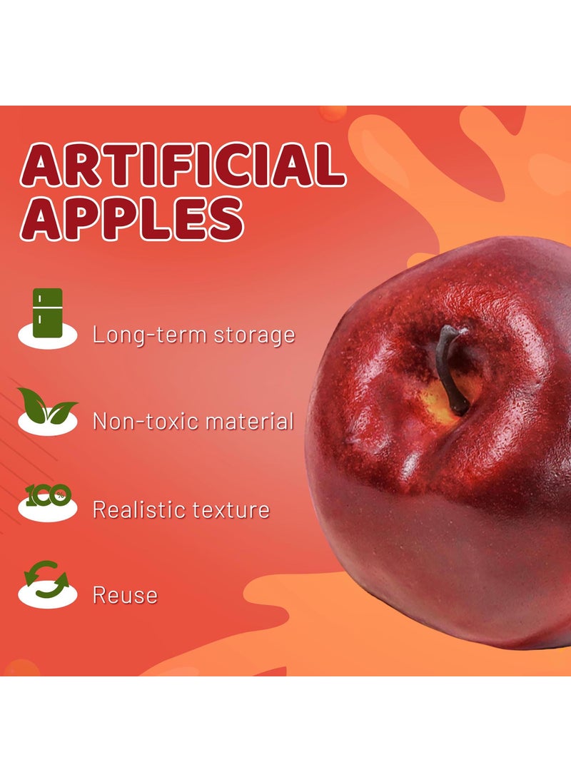 Toopify Toopify 16PCS Artificial Red Apples  Red Delicious Apple Plastic Fruit Fake Fruit Lifelike Simulation Apples for Home Kitchen Table Basket Decoration  3.43"" x 2.95""  - Image 2