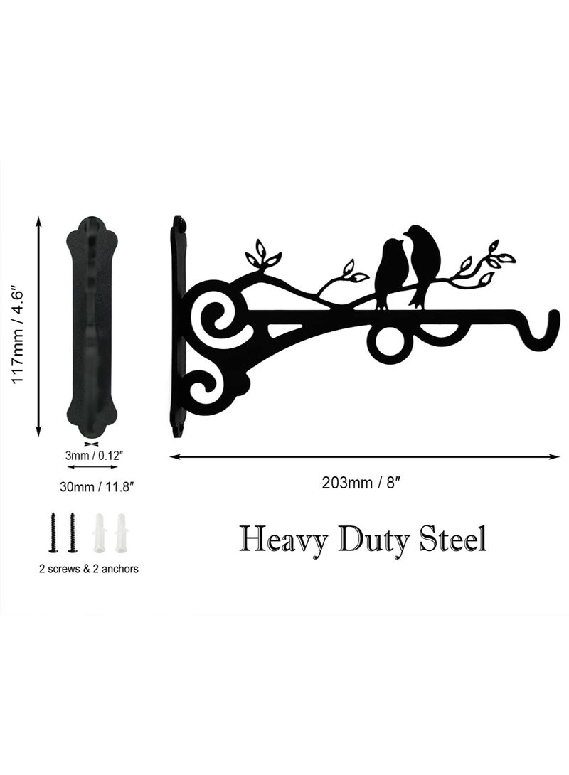 SYOSI 2 قطع شماعات نبات معدنية، شماعات نبات زخرفية داخلية شماعة نبات معلقة حوامل معدنية مثبتة على الحائط خطاطيف للفوانيس سلال الزهور مغذيات الطيور رياح جرس الفوانيس - Image 5