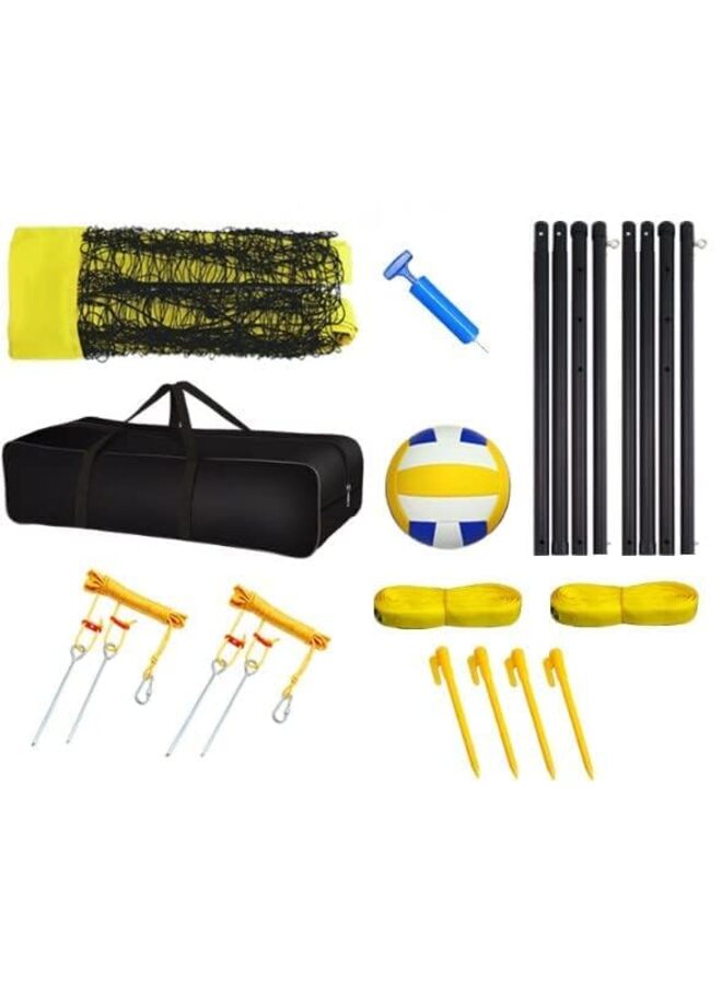 Outdoor Portable Volleyball Net Set System for Backyard - Quick & Easy Setup Adjustable Height Steel Poles, PU Volleyball, Pump, Hammer and Carrying Bag/A - Image 2