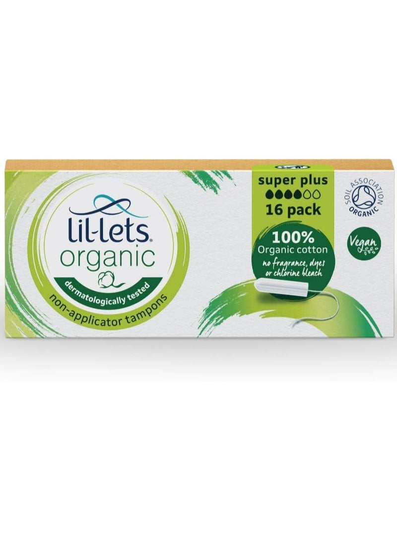 Lil-Lets Organic Super Plus Non-Applicator Tampons - Image 1