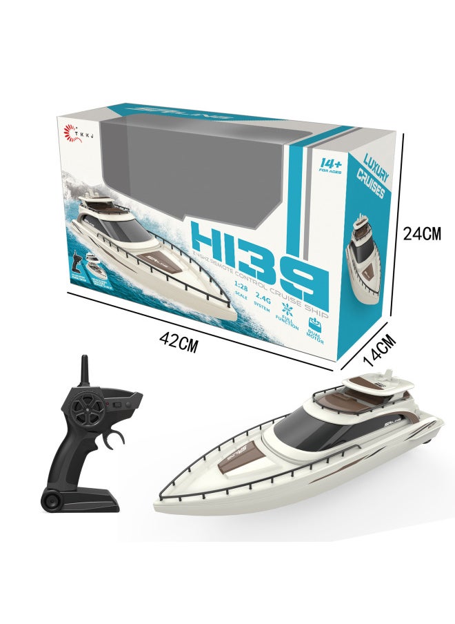 2.4G Wireless High-speed Remote Control Boat Tianke Water Charging Simulation Speedboat Children's Toy Boat Suit Wholesale-Color:H139 Remote Control Ship (English Color Box)  - Image 1