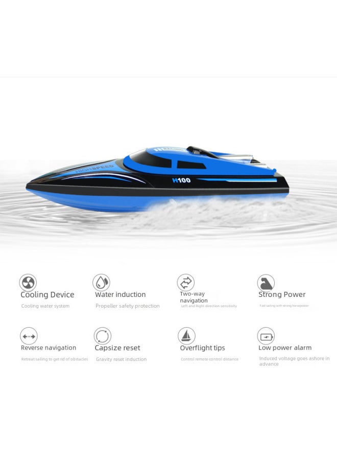 2.4G Wireless High-speed Remote Control Boat Tianke Water Charging Simulation Speedboat Children's Toy Boat Suit Wholesale-Color:H139 Remote Control Ship (English Color Box)  - Image 4