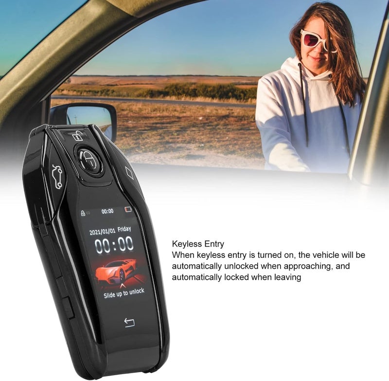 Asixxsix Smart Remote Car Key, Universal TK800 LCD Smart Key Remote Keyless Entry for All Start Stop Engine Button Car, Anti Theft Vehicle Car Remote Control Key(Black) - Image 3