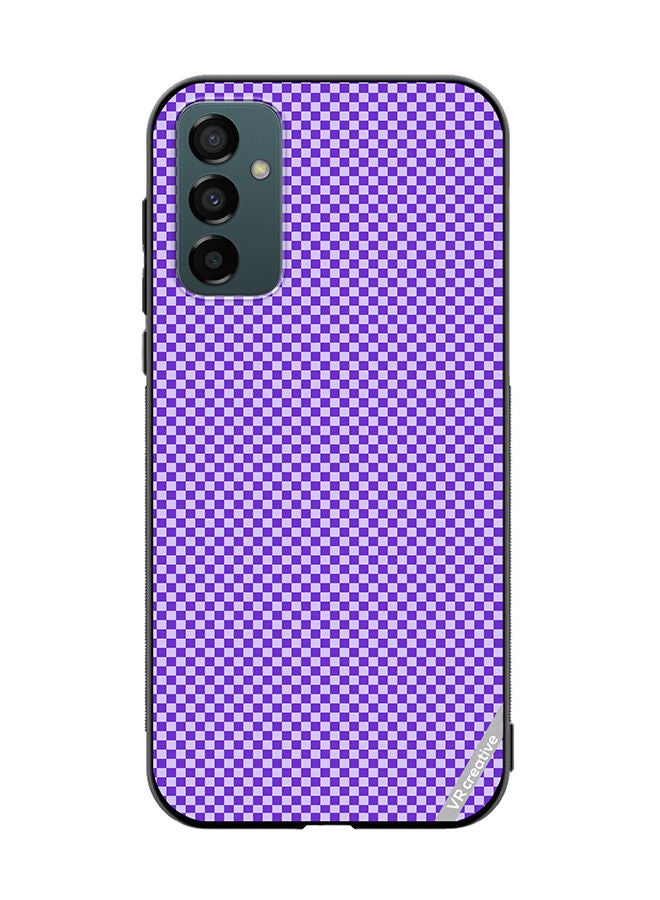 VR CREATIVE Protective Case Cover For Samsung Galaxy M23 Groovy Prply And White Checkerboard Design Multicolour - Image 1