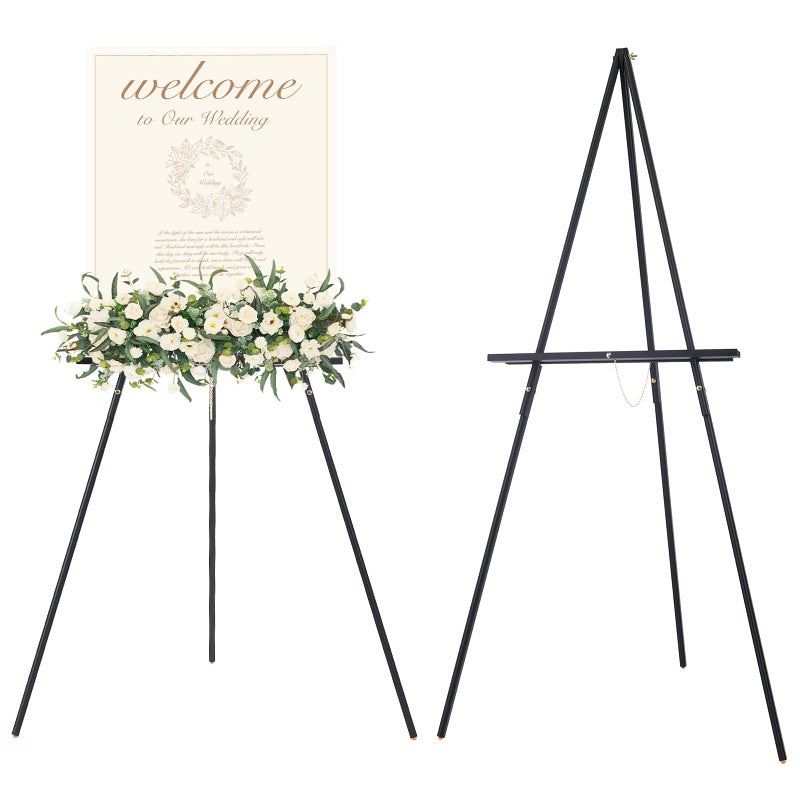 MEEDEN Wooden Easel Stand for Display Black Wood Tripod for Wedding Sign  Poster Board Holder for Welcome Picture