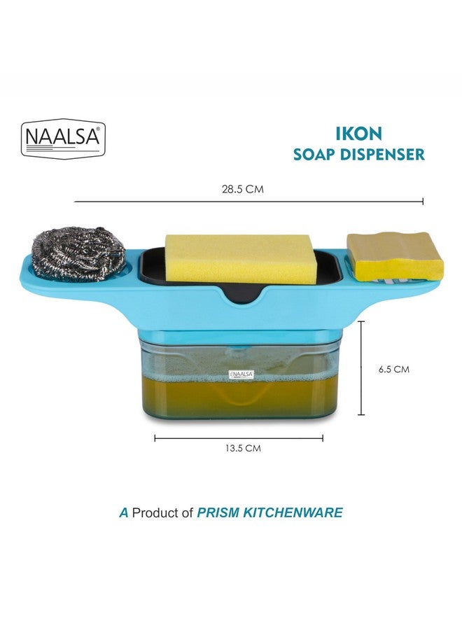 NAALSA IKON Soap Dispenser for Kitchen Sink Bathroom Accessories Dishwasher Liquid Holder Liquid Dispenser Pump 400 ML with 1Pc Sponge & 1Pc Scrubber (IKON Soap Dispenser) - Image 3