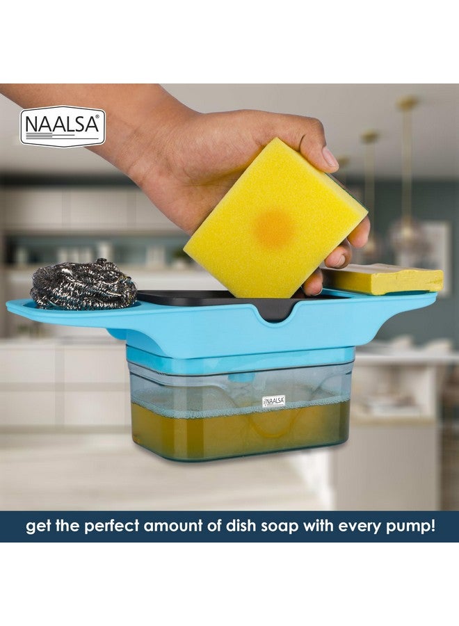 NAALSA IKON Soap Dispenser for Kitchen Sink Bathroom Accessories Dishwasher Liquid Holder Liquid Dispenser Pump 400 ML with 1Pc Sponge & 1Pc Scrubber (IKON Soap Dispenser) - Image 2