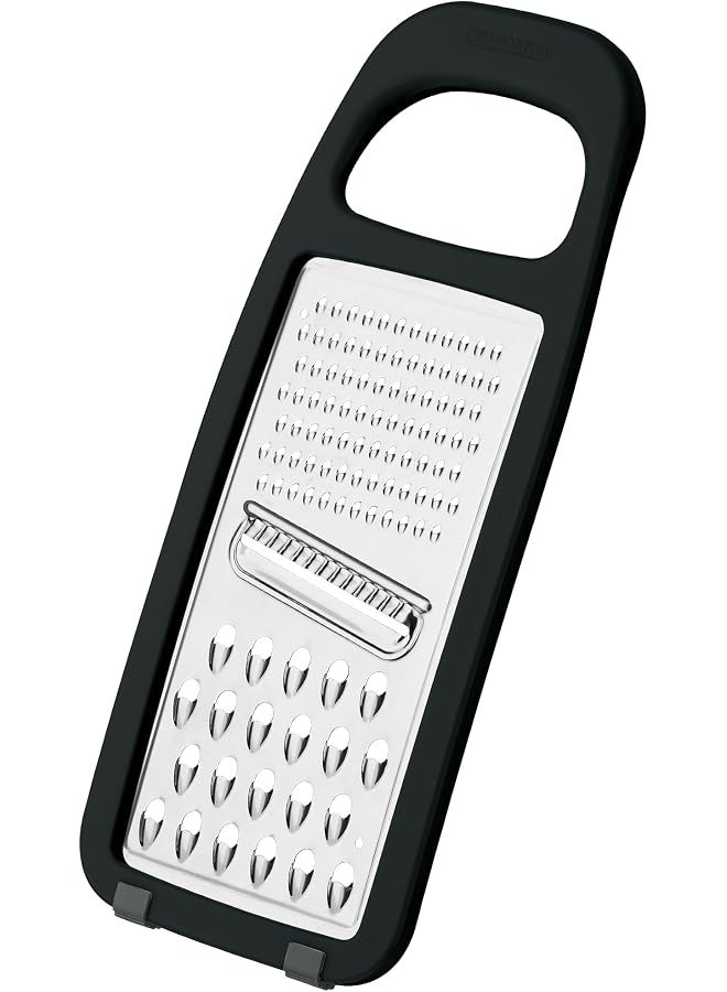 Utilita Stainless Steel Grater with ABS Handle and Black Rubber Holder