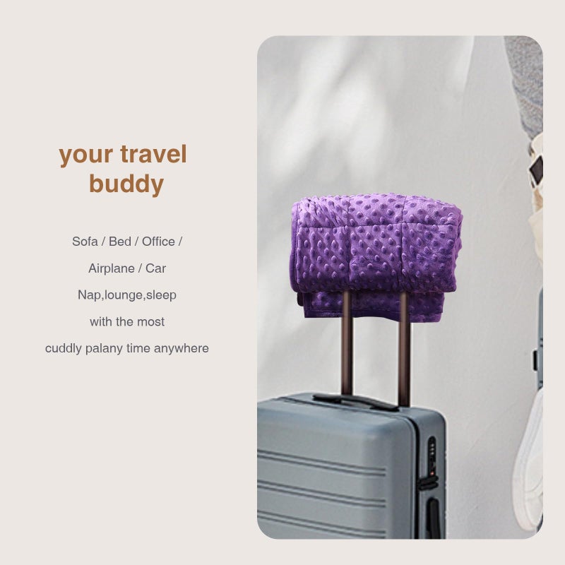 Alomidds Weighted Lap Blanket 7lbs  Cozy Luxury Breathable Weighted Blanket for Adults  Weighted Lap Pad for Travel  Relaxation  Sleeping  Calming  Purple  29"" x 24"" - Image 3