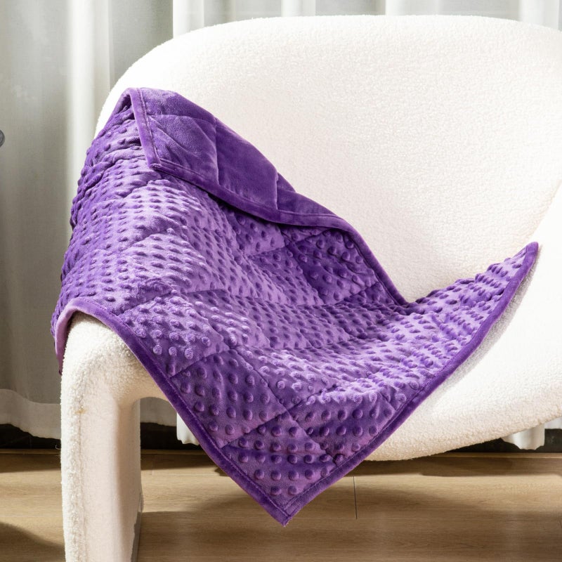 Alomidds Weighted Lap Blanket 7lbs  Cozy Luxury Breathable Weighted Blanket for Adults  Weighted Lap Pad for Travel  Relaxation  Sleeping  Calming  Purple  29"" x 24"" - Image 4