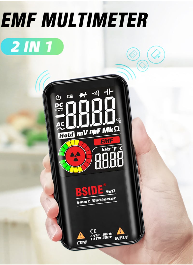 BSIDE - S20 Intelligent EMF Multimeter Electromagnetic Radiation Detector 3.5-inch Colored Display 9999 Counts Auto Range Rechargeable Universal Meter - Image 1