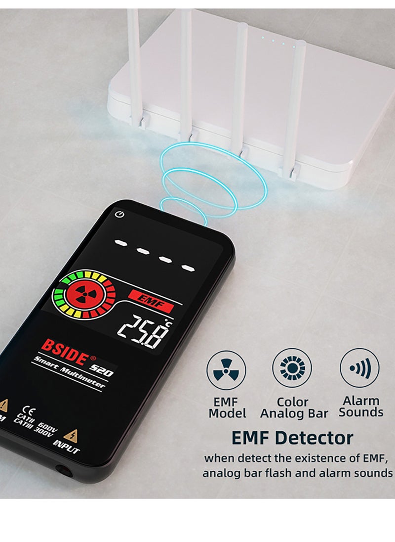 BSIDE - S20 Intelligent EMF Multimeter Electromagnetic Radiation Detector 3.5-inch Colored Display 9999 Counts Auto Range Rechargeable Universal Meter - Image 1