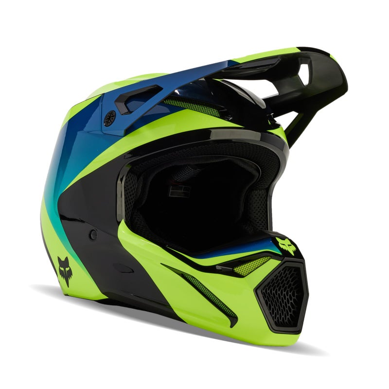 Fox Fox Racing V1 MOTOCROSS HELMET, STREAK BLACK/YELLOW, Large - Image 1