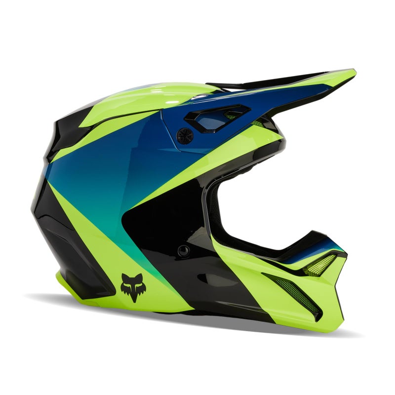 Fox Fox Racing V1 MOTOCROSS HELMET, STREAK BLACK/YELLOW, Large - Image 2