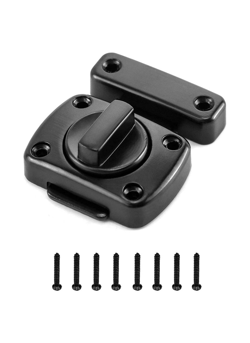 RATSAW Rotating Bolt Latch Convenient Stainless Steel and Brushed Finish Door Lock for Various Doors Black  - Image 1