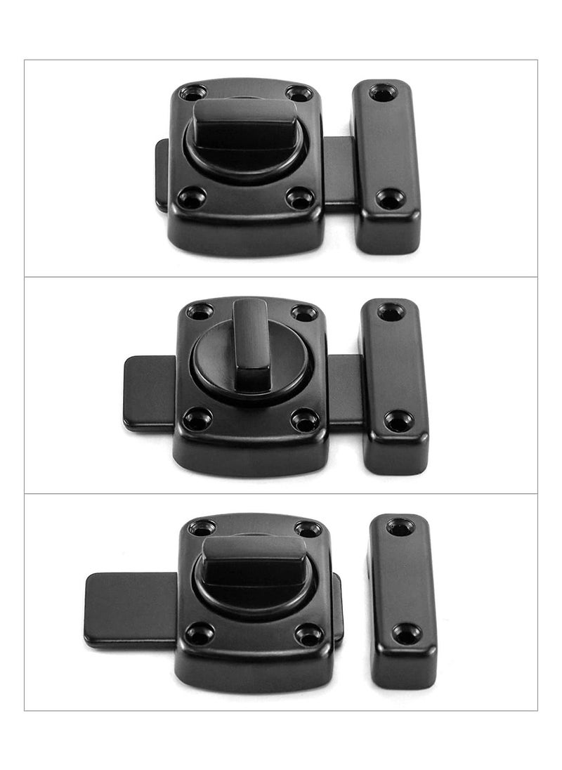 RATSAW Rotating Bolt Latch Convenient Stainless Steel and Brushed Finish Door Lock for Various Doors Black  - Image 2