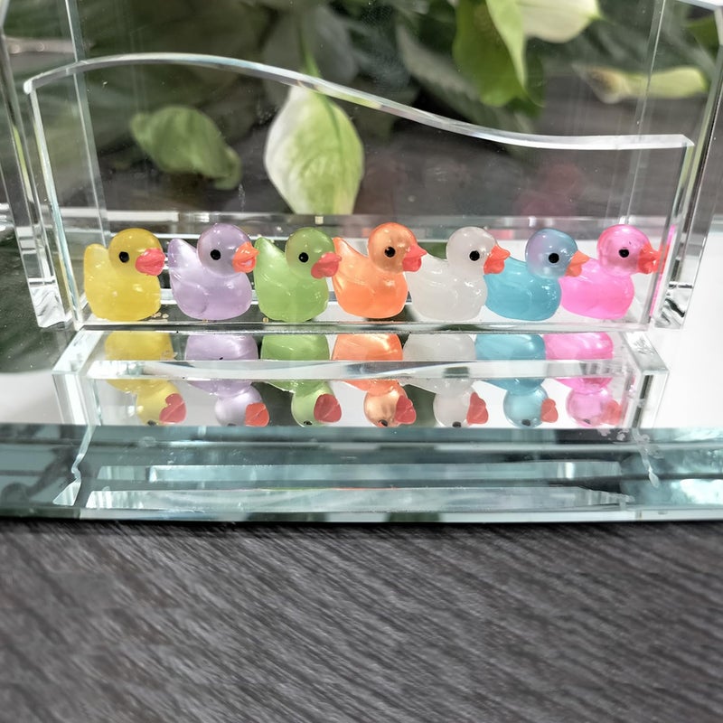Cidinge 100 Pcs Luminous Mini Resin Ducks Tiny Glow in The Dark Duck Micro Garden Landscape Potted Plants Decoration Aquarium Dollhouse Ornament for Family Crafts Decor - Image 4