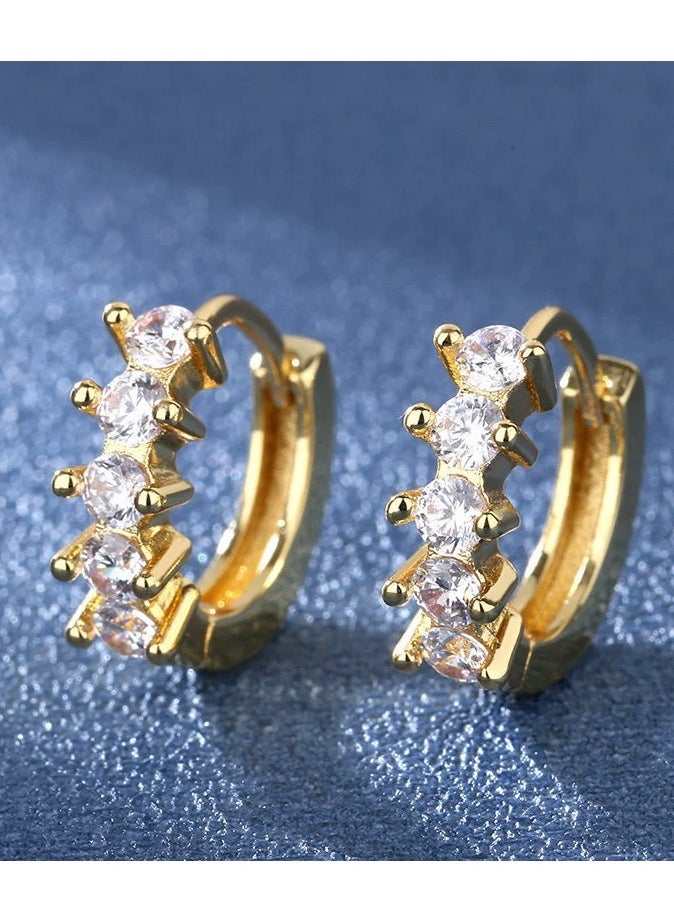 OD'lover - New 2025 Luxury Cz Geometric Hoop Earrings Fashion 18K Gold  Ear Buckles For Women Wedding Fine Decoration Jewelry With You Accessories Trendy Creative Best Gift - Image 1