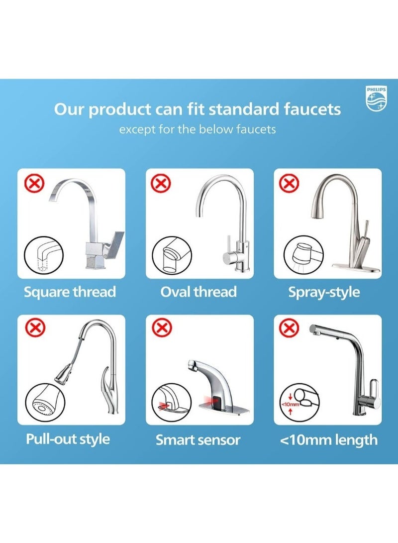 Philips فيليبس فلتر مياه على الصنبور، X-Guard عمودي، أبيض… - Image 5