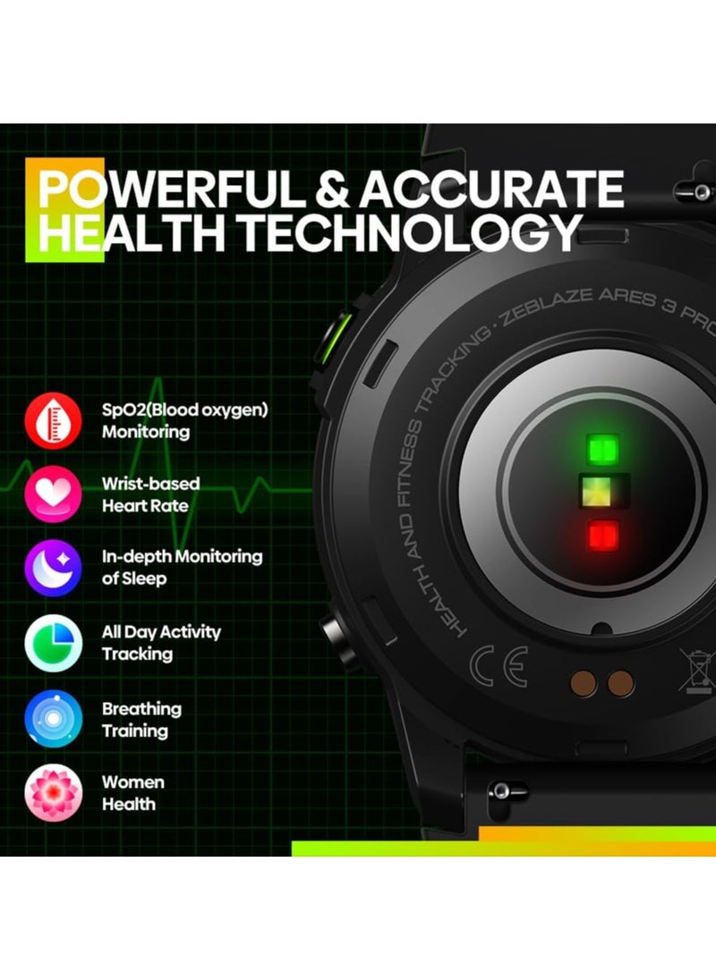 Zeblaze - Zeblaze Ares 3 Pro Health Monitor Smartwatch 400mAh Sports Watch AMOLED Display Voice Calling Waterproof 100 Plus Sport Modes - Image 1