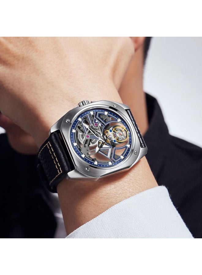 Aesop Tourbillon Skeleton Mechanical Men's Ultra-thin Luminous Fashion Luxury National Trend Brand Watch Gift For Husband - Image 2