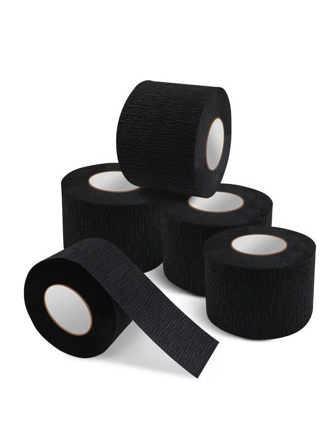 NICEMOVIC 5 Rolls Disposable Barber Paper Neck Strips Barber Accessories, Professional Barber Supplies Stretchy Paper Neck Strips For Salon Haircut Styling-Black  - Image 1