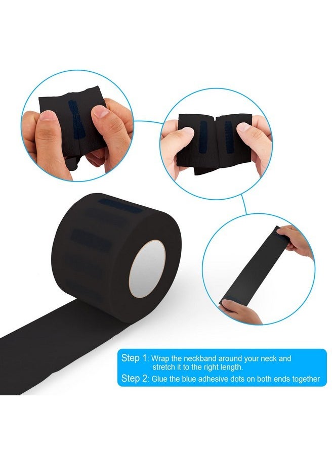 NICEMOVIC 5 Rolls Disposable Barber Paper Neck Strips Barber Accessories, Professional Barber Supplies Stretchy Paper Neck Strips For Salon Haircut Styling-Black  - Image 5
