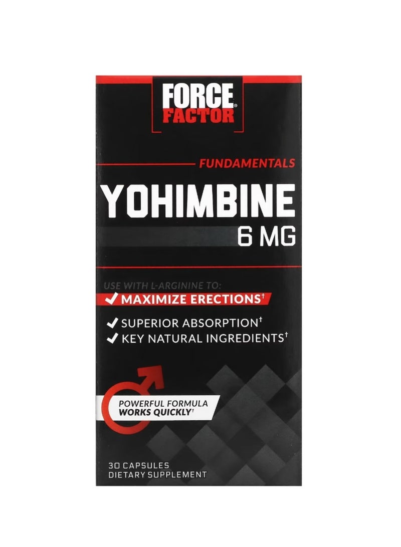 Force Factor Yohimbine 6 mg 30 Capsules - Image 1