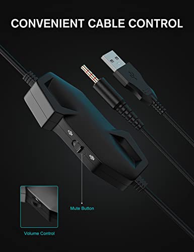 ZIUMIER Gaming Headset with Microphone, Compatible with PS4 PS5 Xbox One PC Laptop, Over-Ear Headphones with LED RGB Light, Noise Canceling Mic, 7.1 Stereo Surround Sound - Image 5