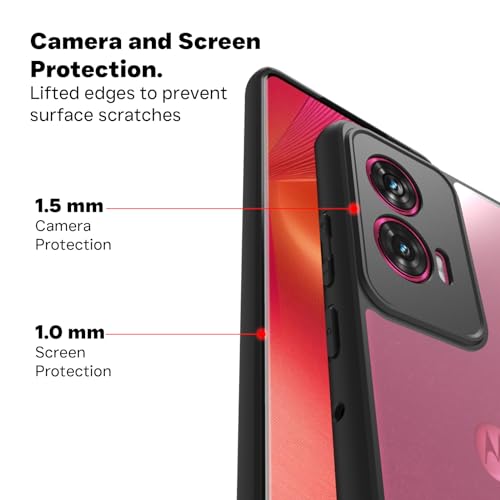 RIGGEAR Shockproof Sleek Hybrid Armor Back Cover Case Compatible with Motorola Moto Edge 50 Fusion/Moto G96 5G (Clear PC + Black TPU Bumper) - Image 5