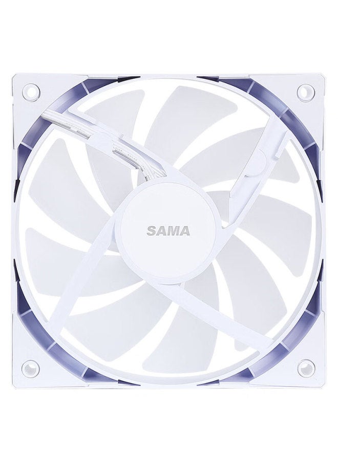 Sama Pingtouge V1 Argb Chroma Edition White 12cm Case Cooling Fan, Infinite Mirror Light/mainboard Aura Sync/pwm Speed Control/5v 3pin Multi-fan Daisy-chain - Image 5
