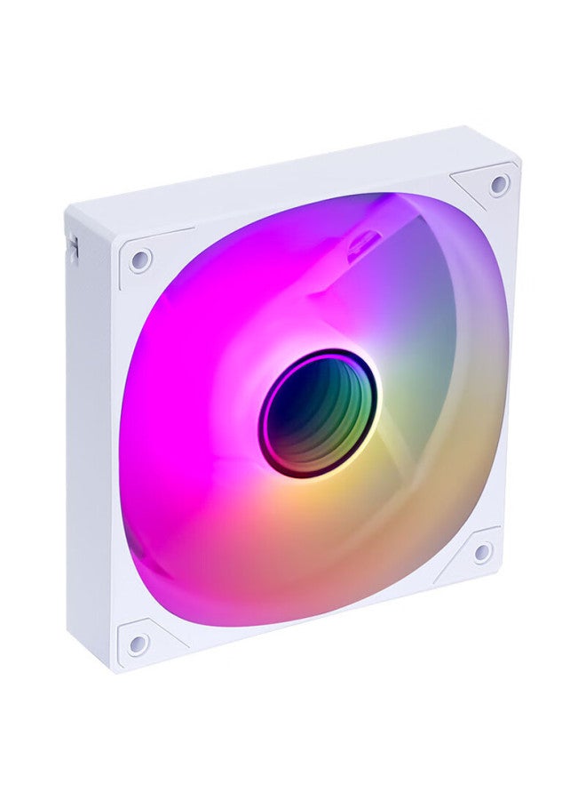 Sama Pingtouge V1 Argb Chroma Edition White 12cm Case Cooling Fan, Infinite Mirror Light/mainboard Aura Sync/pwm Speed Control/5v 3pin Multi-fan Daisy-chain - Image 3