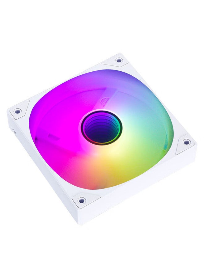 Sama Pingtouge V1 Argb Chroma Edition White 12cm Case Cooling Fan, Infinite Mirror Light/mainboard Aura Sync/pwm Speed Control/5v 3pin Multi-fan Daisy-chain - Image 4